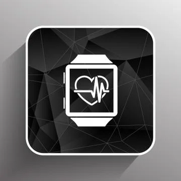 Vector illustration pulsometer heart rate monitor watch icon Stock Illustration