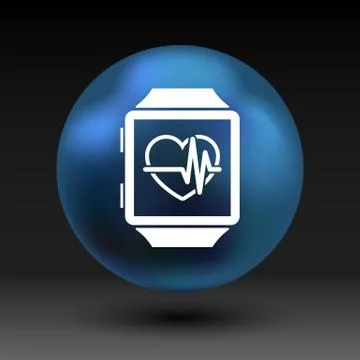 Vector illustration pulsometer heart rate monitor watch icon Illustrazione stock