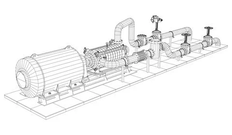 Vector illustration pumping unit oil industry. Created of 3d Stock Illustration