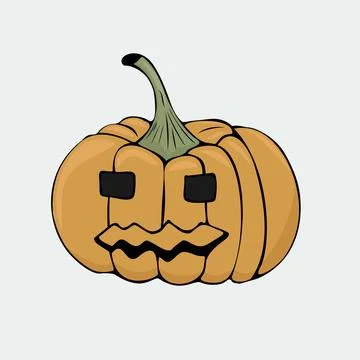 Vector illustration of a pumpkin for Halloween. Stock Illustration