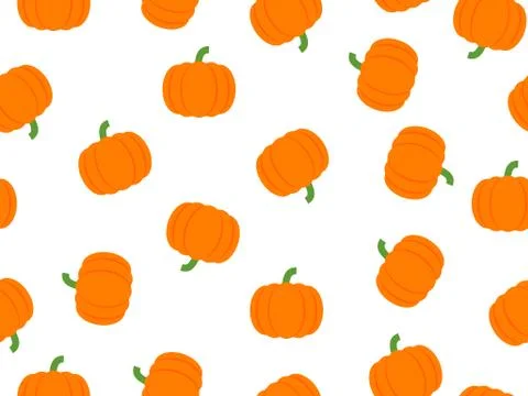 Vector illustration of pumpkin seamless pattern on white background Stock Illustration