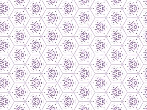 Vector Illustration of Purple Abstract Mandala or Ikat Texture Seamless Patte Stock Illustration