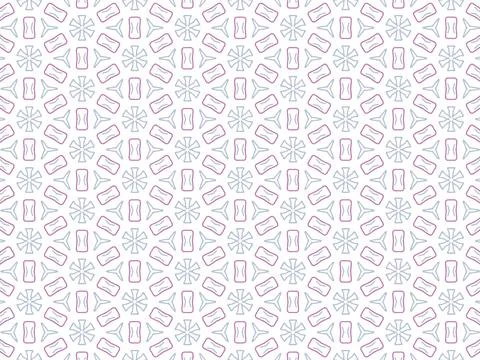 Vector Illustration of Purple Abstract Mandala or Ikat Texture Seamless Patte Stock Illustration