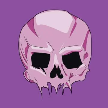 Vector illustration of purple skull Stock Illustration