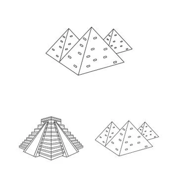 Vector illustration of pyramid and egypt symbol. Collection of pyramid and egypt Ilustración de archivo