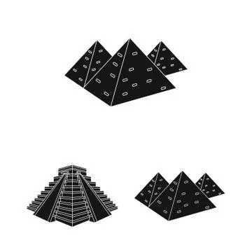 Vector illustration of pyramid and egypt icon. Set of pyramid and egypt stock Ilustración de archivo