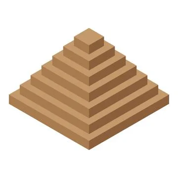 Vector illustration of a pyramid in a minimalist isometric style Stock Illustration