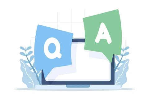 Vector illustration of Q and A concept showing question and answer icons Illustrazione stock