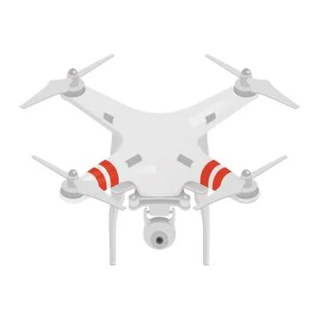 Vector illustration of quadrocopter or drone isolated on white background. Stock Illustration