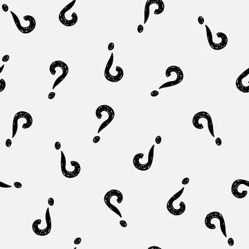 Vector illustration. Question mark seamless pattern. Seamless vector pattern イラスト素材