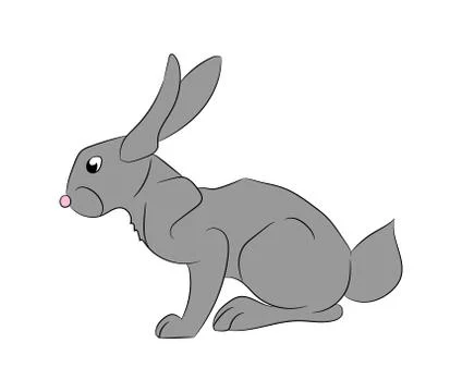 Vector illustration of a rabbit that sits, drawing color, vector Illustrazione stock