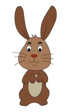 Vector illustration a rabbit sitting smiling Stock Illustration