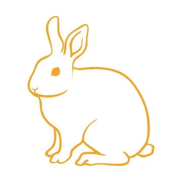 Vector illustration of a rabbit on a white background. isolated. Stock Illustration