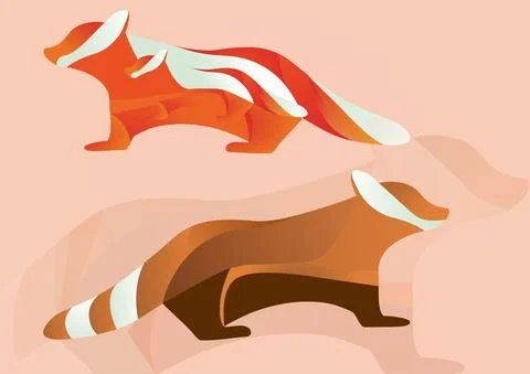 Vector illustration of raccoon. Isolated vector sign symbol. Stock Illustration