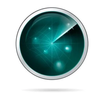 Vector illustration of radar screen with curved grid Stock Illustration