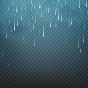Vector illustration rain isolated on a transparent background. Shower weather, Stock Illustration