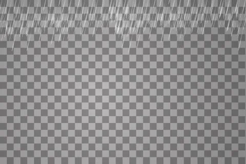 Vector illustration rain isolated on a transparent background Stock Illustration