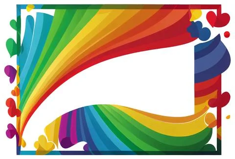 Vector illustration of rainbow border frame isolate with emptyspace Stock Illustration