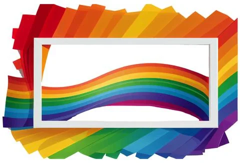 Vector illustration of rainbow border frame isolate with emptyspace Stock Illustration