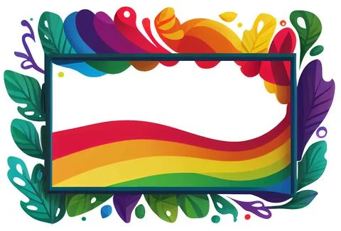 Vector illustration of rainbow border frame isolate with emptyspace Stock Illustration