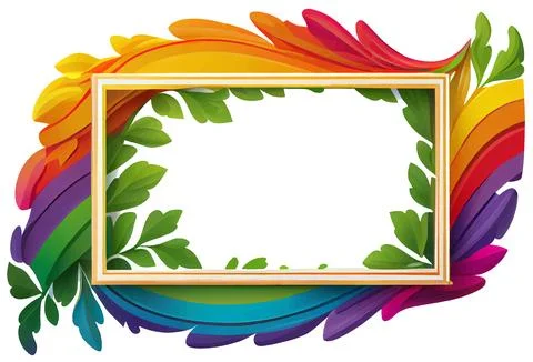 Vector illustration of rainbow border frame isolate with emptyspace Stock Illustration