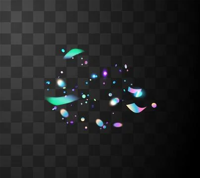 Vector illustration of rainbow confetti with large and small particles. Stock Illustration