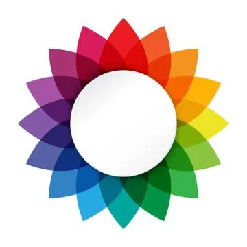 Vector illustration of rainbow flower logo on white background Stock Illustration