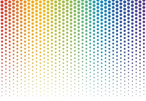 Vector illustration of rainbow polka dots background   Stock Illustration