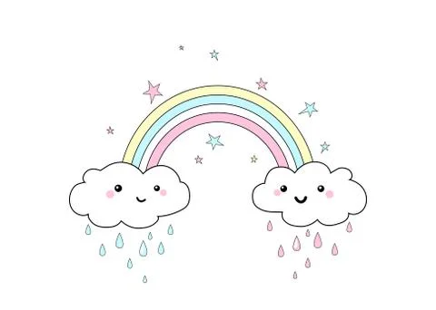 Vector illustration of rainbow print Stock Illustration