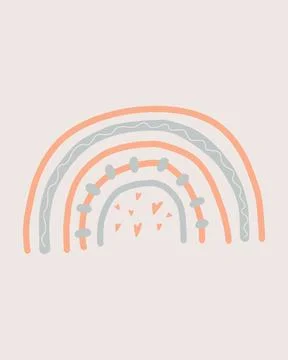 Vector illustration of rainbow in the style boho. Stock Illustration