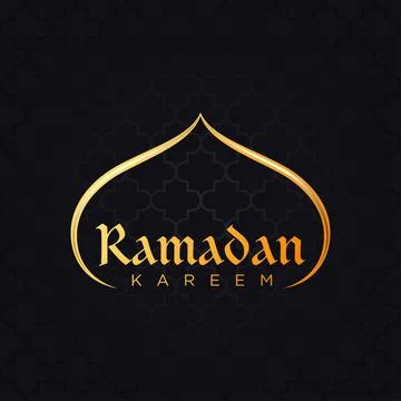 Vector illustration of ramadan Kareem text with mosque dome shape Stock Illustration