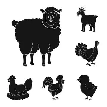 Vector illustration of ranch and organic logo. Collection of ranch and food Illustrazione stock