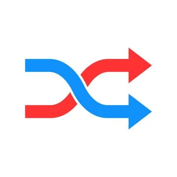 Vector illustration of random sign. Two arrows icon design. Stock Illustration