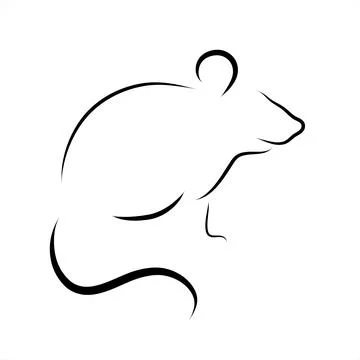Vector illustration of rat painted with simple lines. Symbol of rodent and wi Stock Illustration