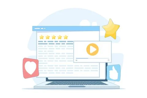 Vector illustration of rating reflection concept Stock Illustration