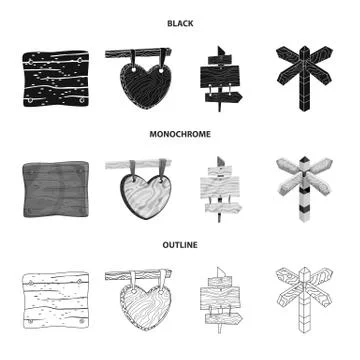 Vector illustration of raw and forest symbol. Set of raw and hardwood vector Stock Illustration