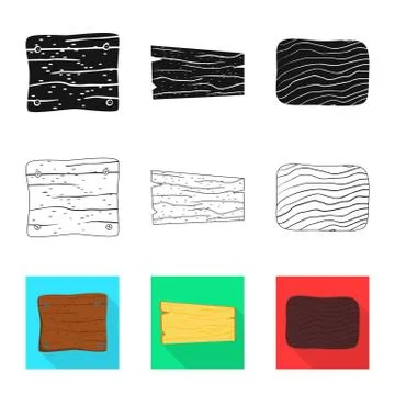 Vector illustration of raw and forest logo. Collection of raw and hardwood Stock Illustration