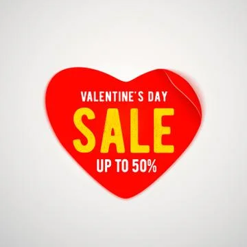 Vector illustration of real red paper heart for valentines day sale template Stock Illustration