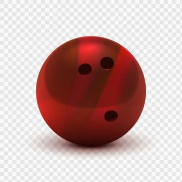 Vector illustration realistic 3D striped red bowling ball. Isolated on a Illustrazione stock