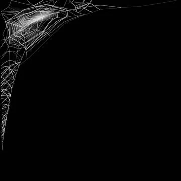 Vector illustration of realistic angular spider web on isolated black background Stockillustratie