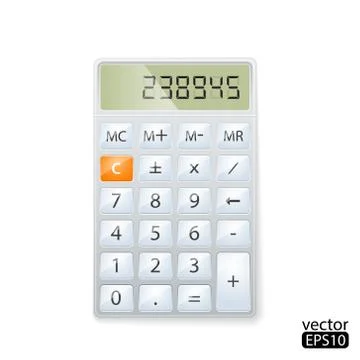 Vector illustration of realistic electronic calculator Stock Illustration