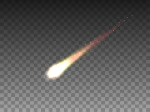Vector illustration of realistic falling comet Stock Illustration