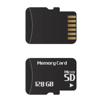 Vector illustration of a realistic micro SD card Stock Illustration