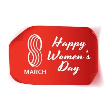 Vector illustration realistic ribbon on the topic 8 March International Women s Stock Illustration