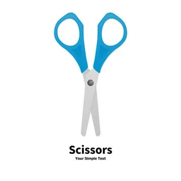Vector illustration realistic scissors Illustrazione stock