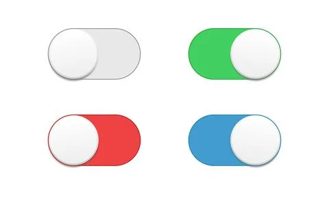 Vector illustration of realistic slider button set. Stock Illustration