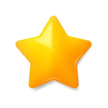 Vector illustration of realistic star shape with highlight and shadow. Stock Illustration