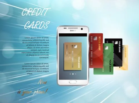 Vector illustration in a realistic style the concept of mobile payments using 스톡 일러스트