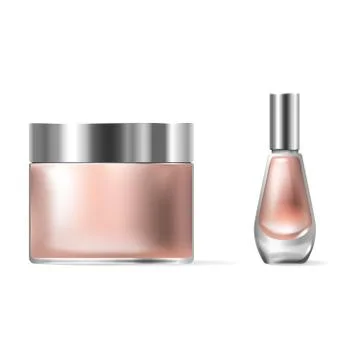 Vector illustration of a realistic style of transparent glass cosmetic Stock Illustration