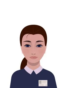 Vector illustration of reception or secretary girl Illustrazione stock